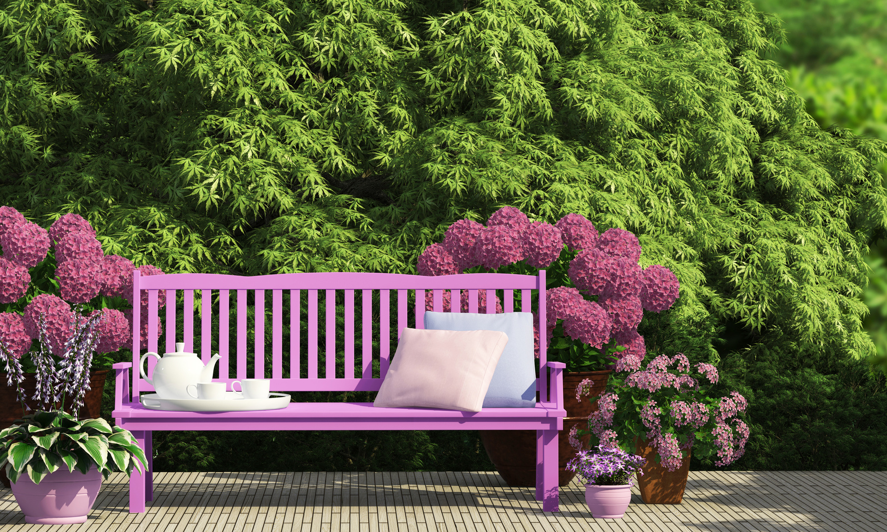 Purple bench