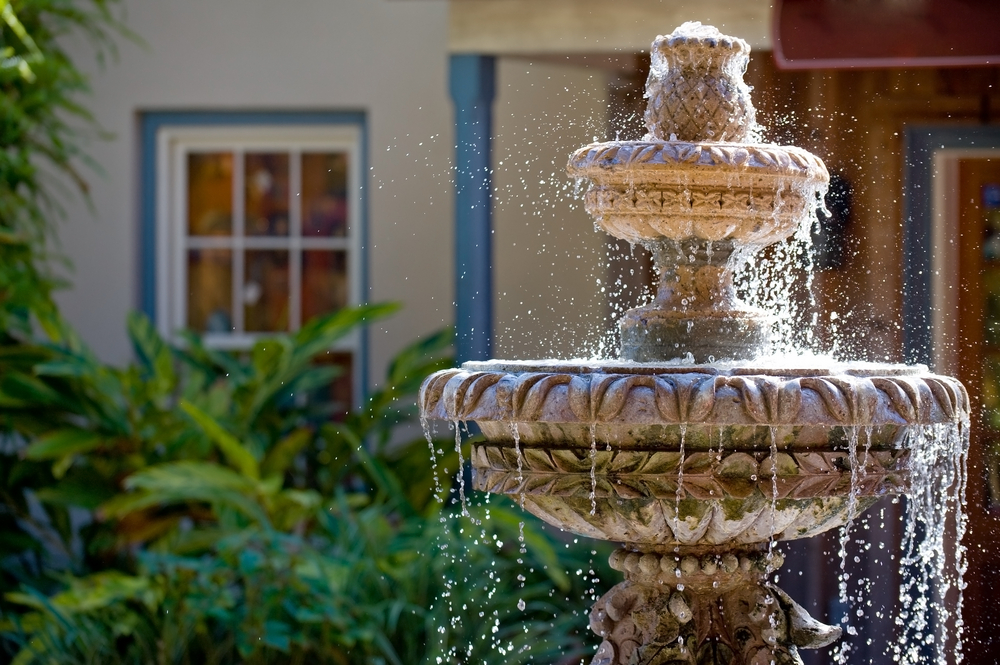 Fountain in front of home