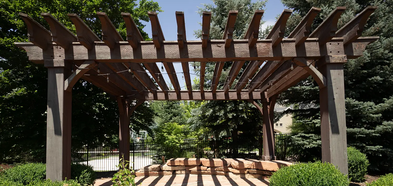 Custom built backyard pergola