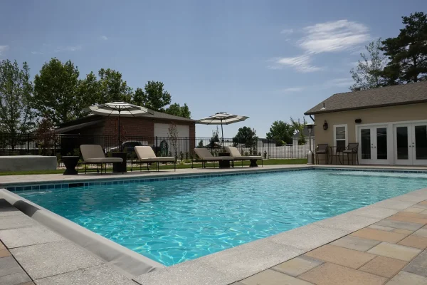 swimming pool in backyard of Utah home